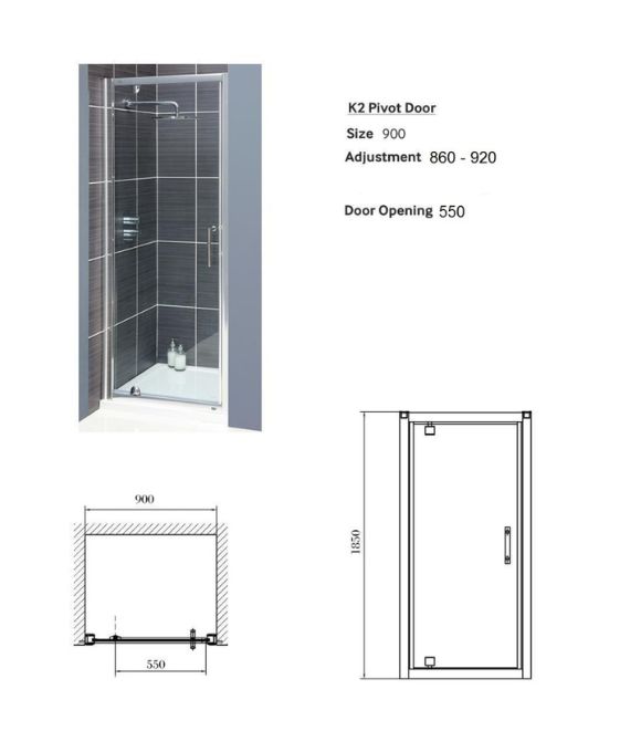 K2 PIVOT DOOR 900MM
