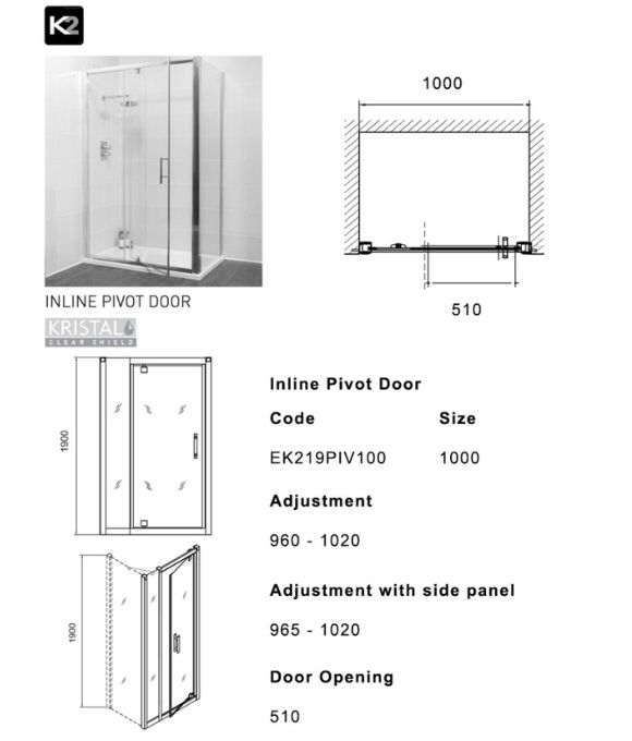K2 PIVOT DOOR 1000MM