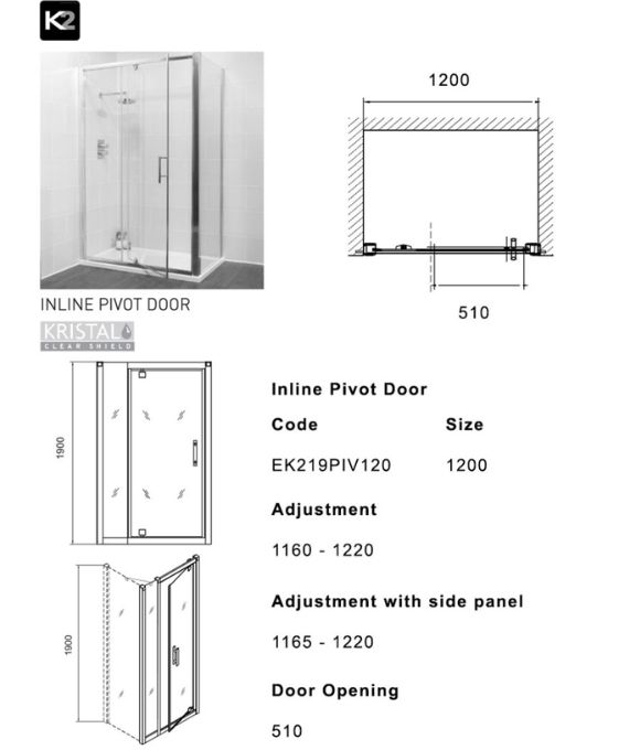 K2 PIVOT DOOR 1200MM