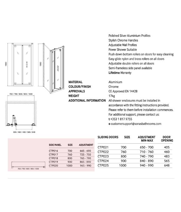 CITY PLUS BIFOLD DOOR 1000MM