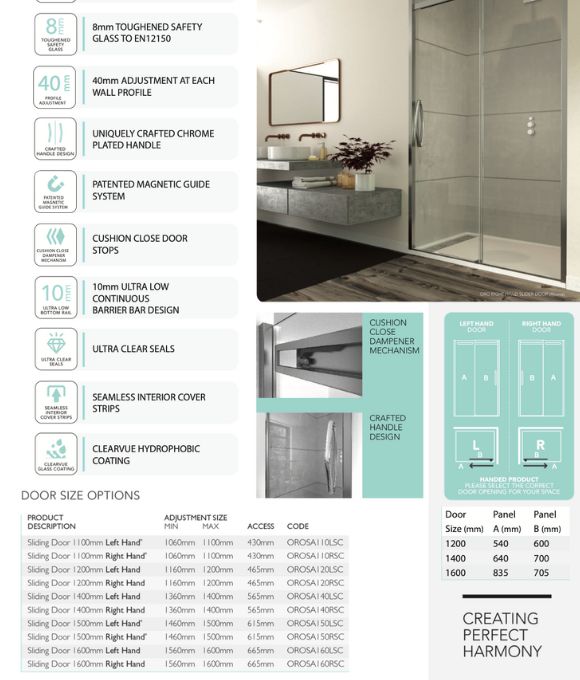 ORO SLIDING DOOR 1100MM