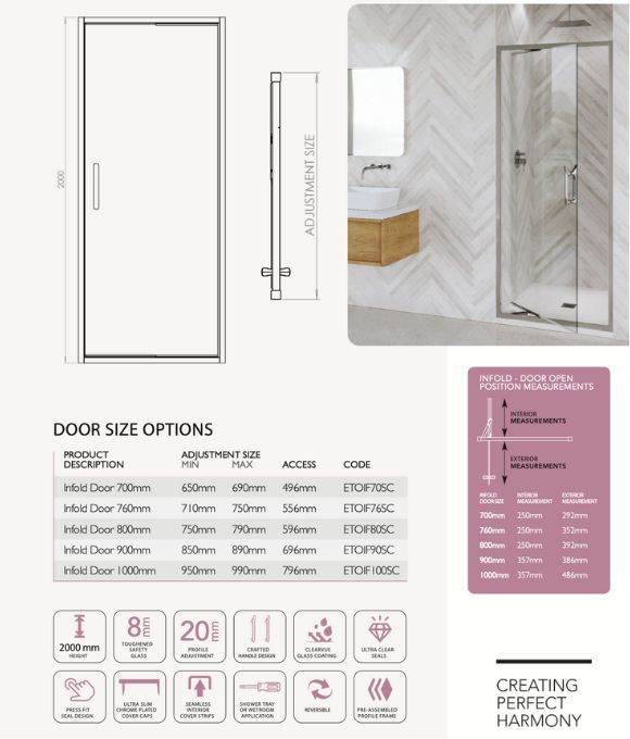 ETO INFOLD DOOR 1000MM