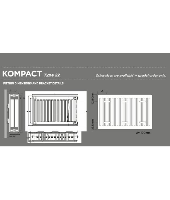 KOMPACT DOUBLE PANEL RADIATOR 1500X500