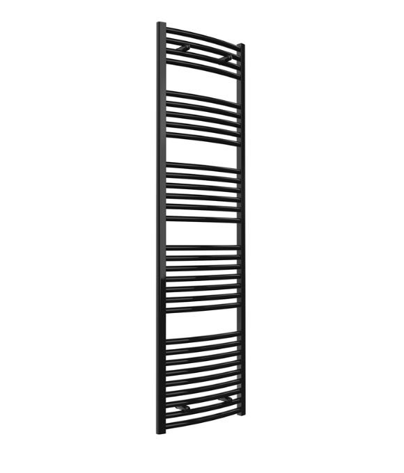 DIVA BLACK HEATED TOWEL RAIL 1200X600