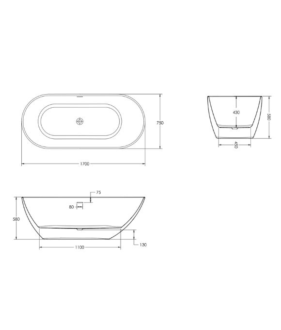 SONAS ABYSS FREESTANDING BATH