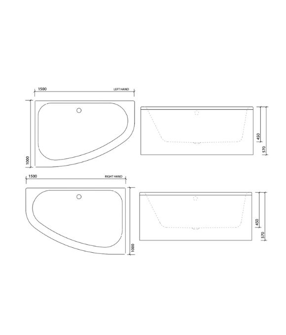 SONAS MAYA OFFSET CORNER BATH 