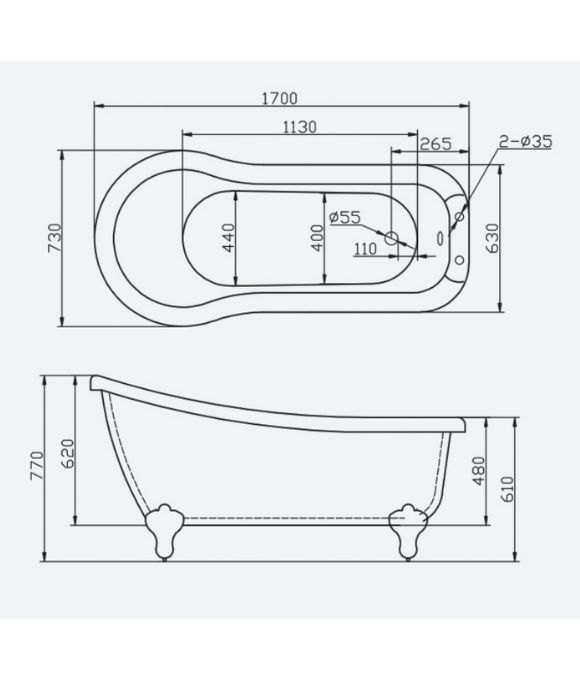ADAMSEZ ELY FREESTANDING BATH