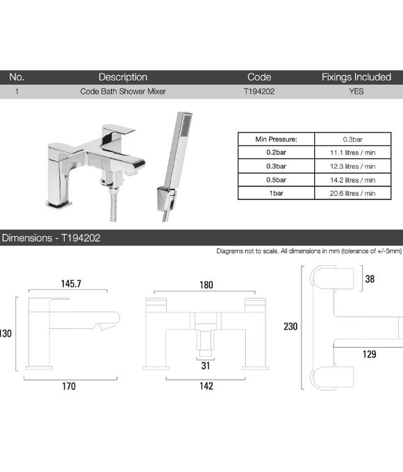 CODE BATH SHOWER MIXER