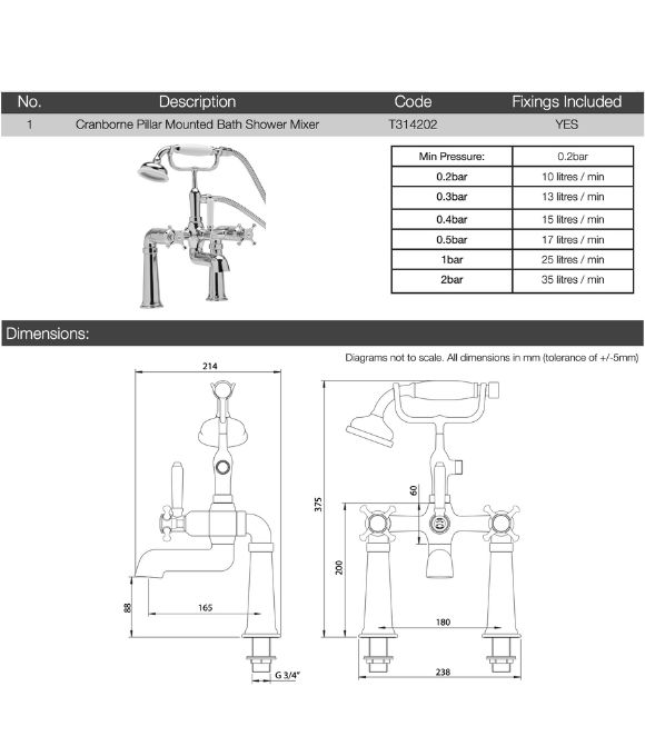 CRANBORNE BATH SHOWER MIXER