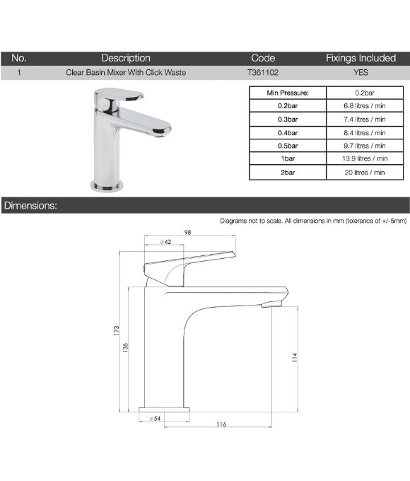 CLEAR BASIN MIXER 