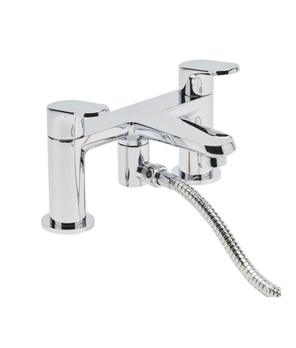 CLEAR DECK MOUNTED BATH SHOWER MIXER