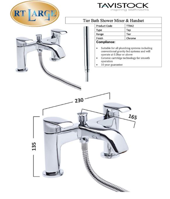 TIER DECK MOUNTED BATH SHOWER MIXER