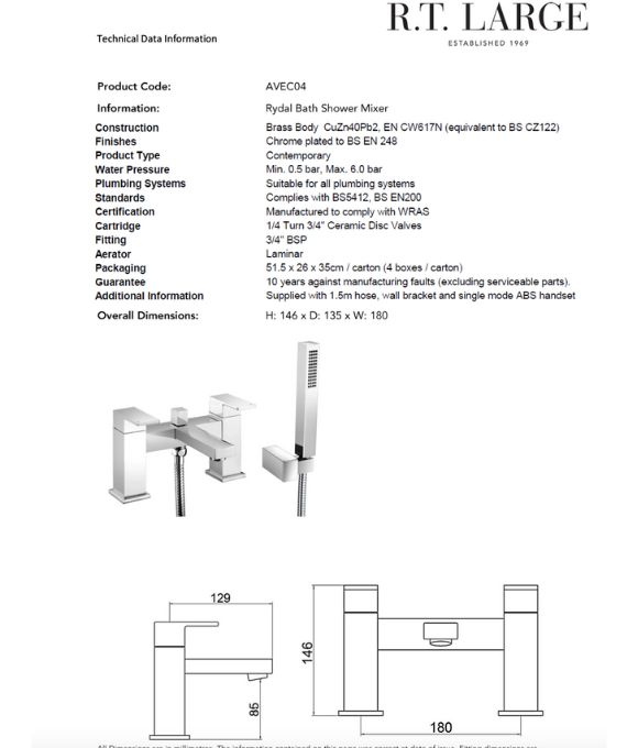 RYDAL BATH SHOWER MIXER