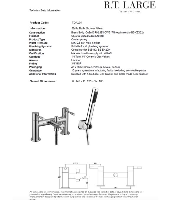DALLA BATH SHOWER MIXER
