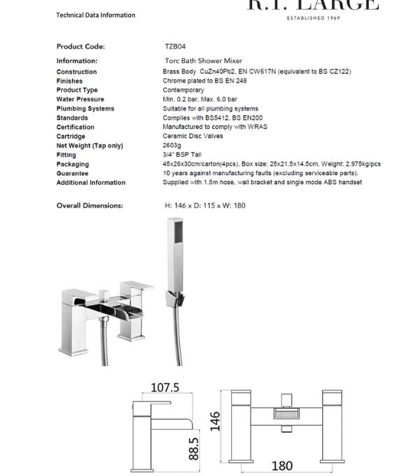 TORC BATH SHOWER MIXER
