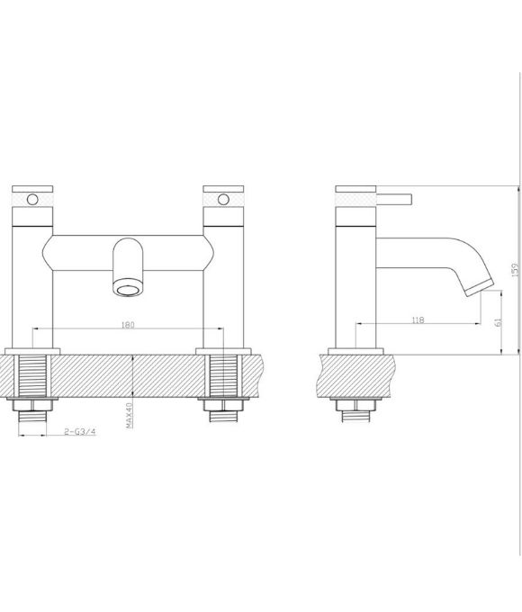 KYLOE DECK MOUNTED BATH FILLER