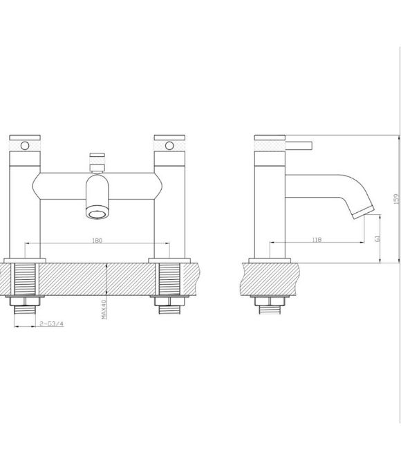 KYLOE DECK MOUNTED BATH SHOWER MIXER