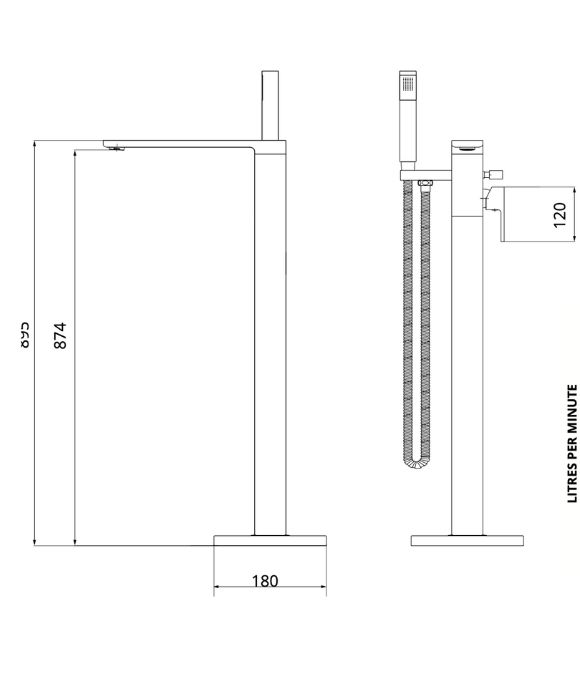 CONTOUR FLOOR STANDING BATH SHOWER MIXER
