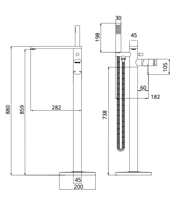 NORFOLK FLOOR STANDING BATH SHOWER MIXER