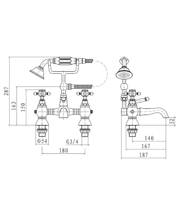 SURREY FLOOR STANDING BATH SHOWER MIXER