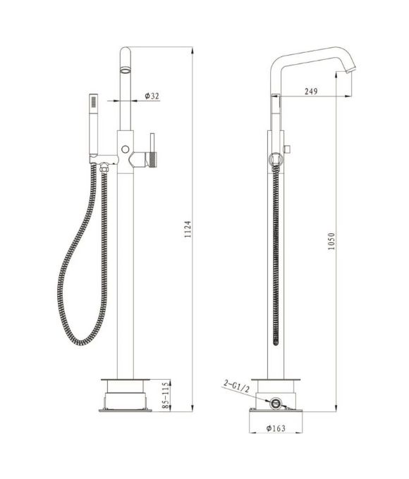 KYLOE FREESTANDING BATH SHOWER MIXER
