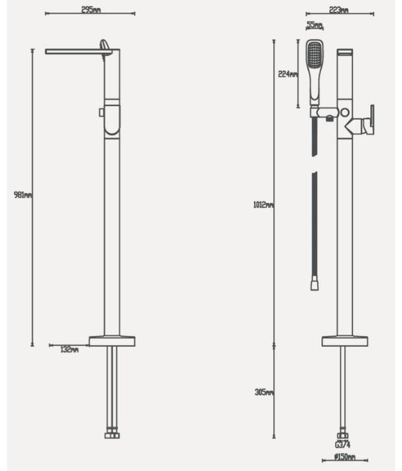 FUSE FREESTANDING BATH SHOWER MIXER CHROME
