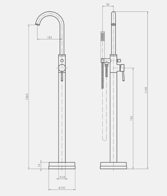 LUCA FREESTANDING BATH SHOWER MIXER