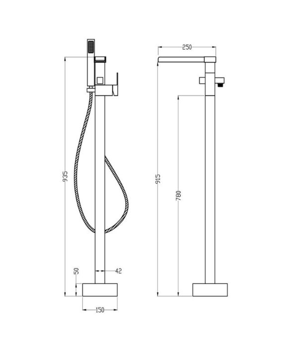 TORC FREESTANDING BATH SHOWER MIXER