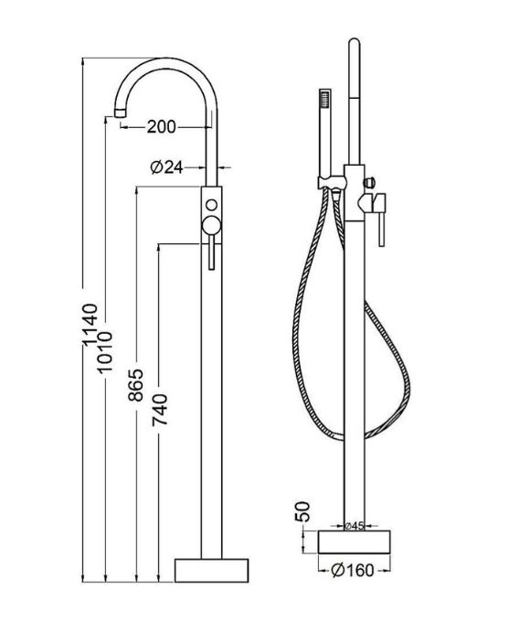 DALLA FREESTANDING BATH SHOWER MIXER