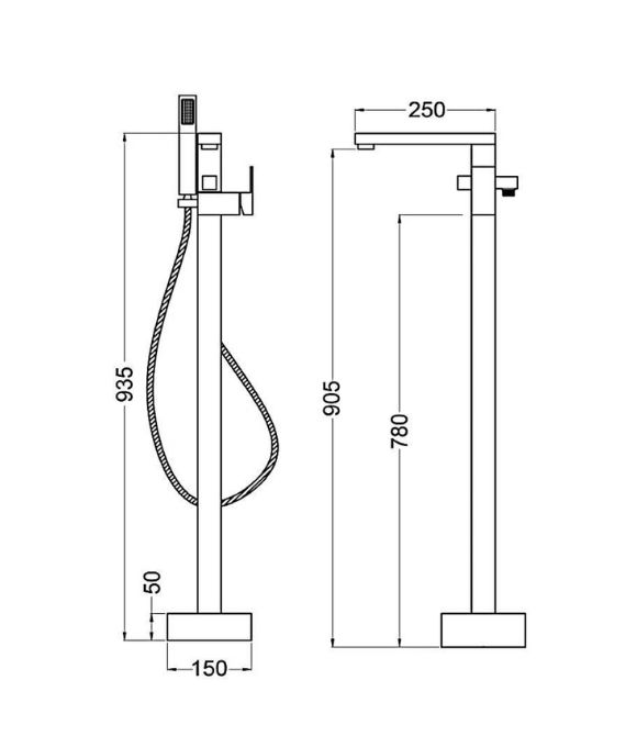 RYDAL FREESTANDING BATH SHOWER MIXER