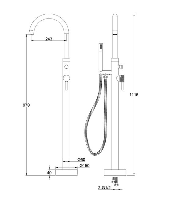 SIMA FREESTANDING BATH SHOWER MIXER