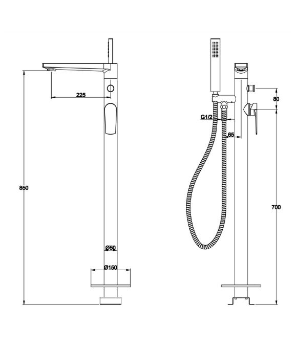 I-ZONE FREESTANDING BATH SHOWER MIXER