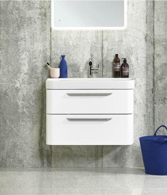 SYSTEM 800 WALL MOUNTED BASIN UNIT GLOSS WHITE
