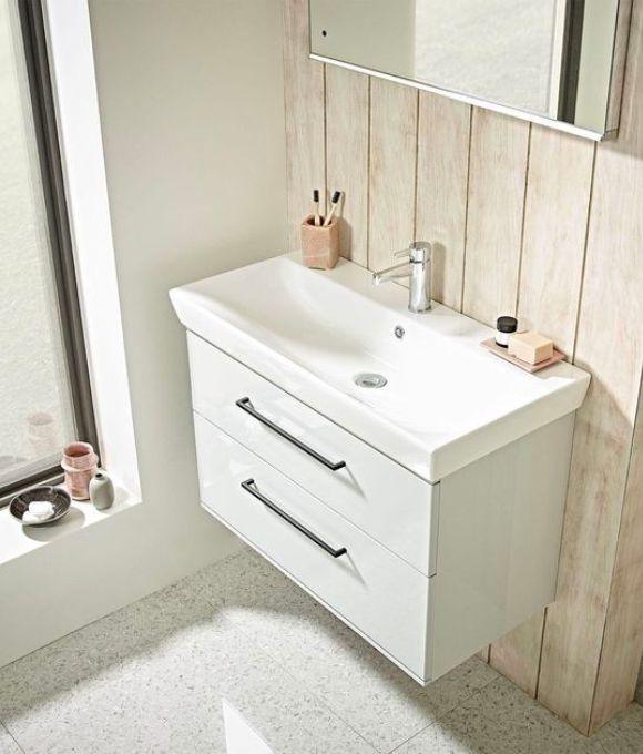 SCHEME 800 WALL MOUNTED BASIN UNIT LIGHT GREY