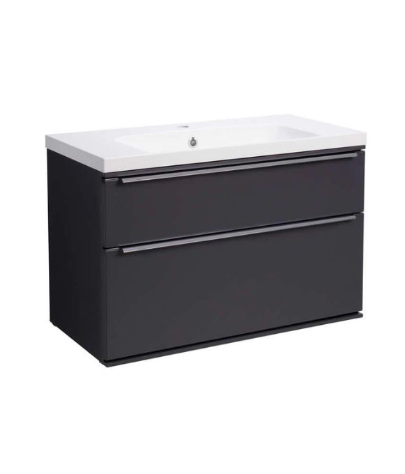 SCHEME 800 WALL MOUNTED BASIN UNIT MATT CARBON