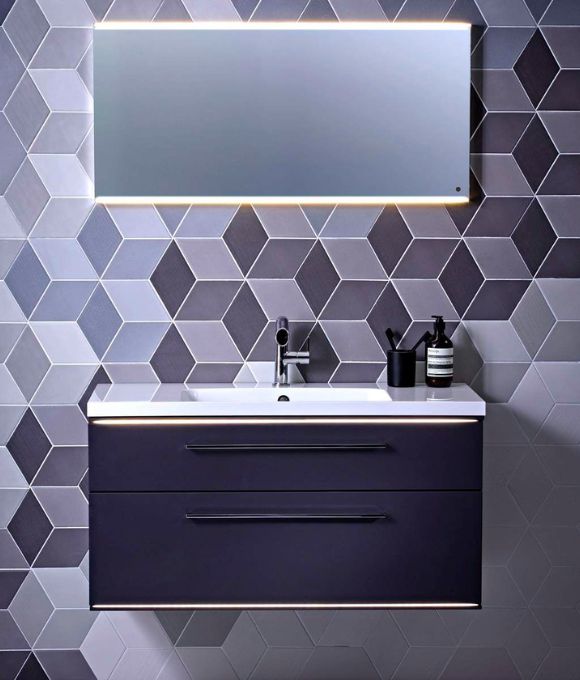 SCHEME 800 WALL MOUNTED BASIN UNIT MATT CARBON