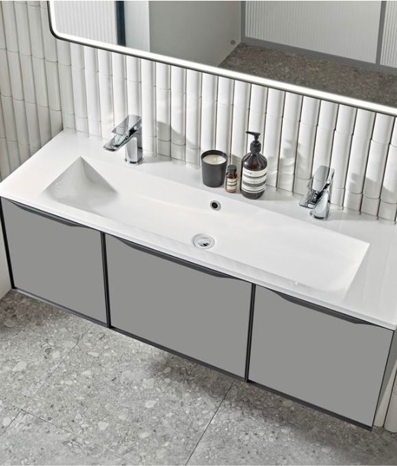 FRAME 1200 WALL MOUNTED BASIN UNIT MATT LIGHT CLAY