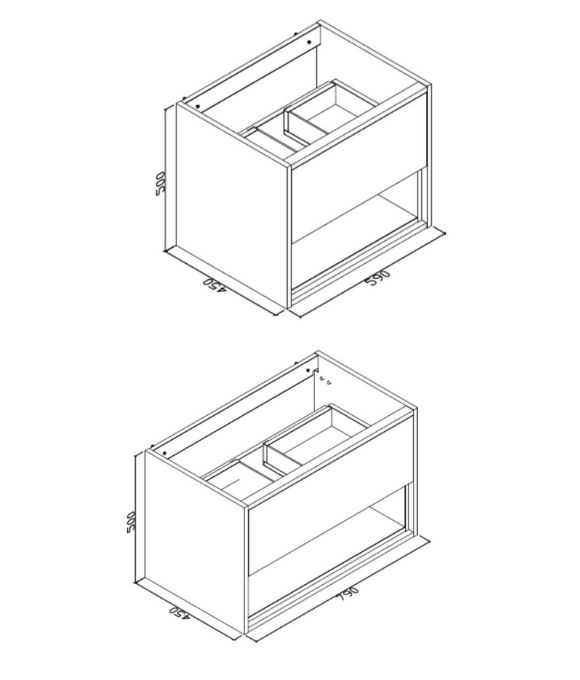 LUCCA WALL HUNG UNIT ANTHRACITE