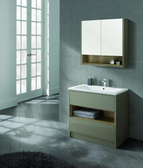 LUCCA FLOOR STANDING UNIT GLOSS TAUPE