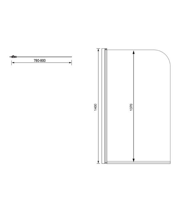LUNAR SB1 RADIUS BATHSCREEN