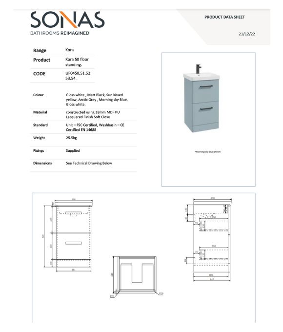 KORA FLOOR STANDING UNIT GLOSS WHITE
