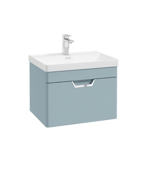 FREYA SINGLE DRAWER WALL HUNG UNIT MATT MORNING SKY BLUE