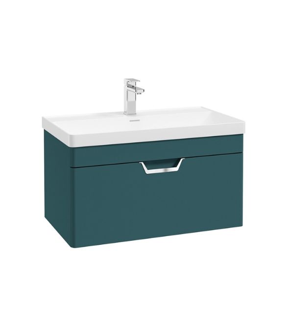 FREYA SINGLE DRAWER WALL HUNG UNIT MATT OCEAN BLUE
