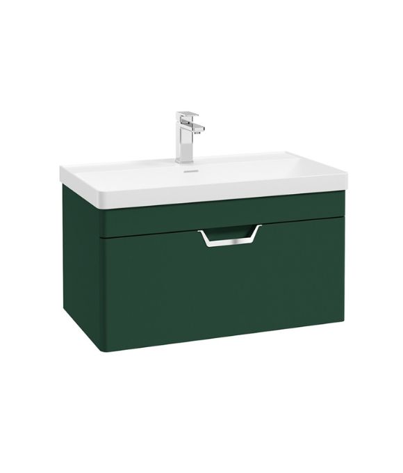 FREYA SINGLE DRAWER WALL HUNG UNIT MATT WREATH GREEN