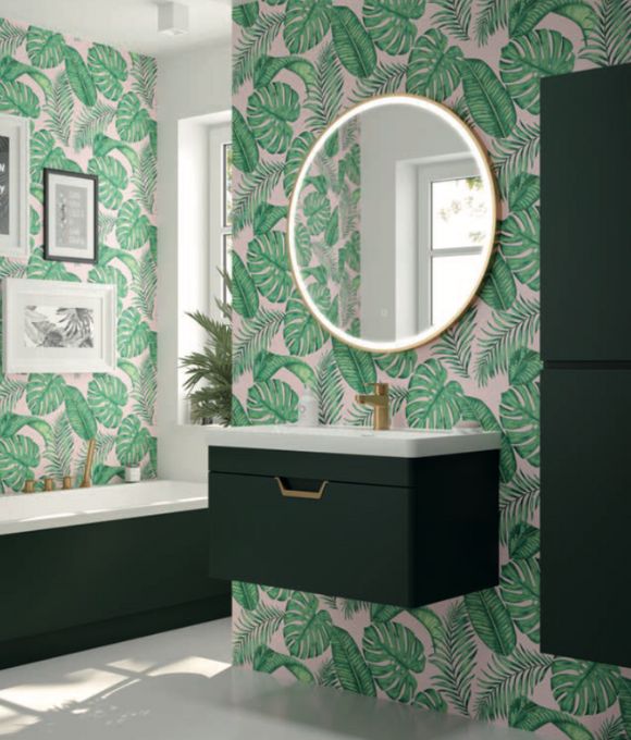 FREYA SINGLE DRAWER WALL HUNG UNIT MATT WREATH GREEN