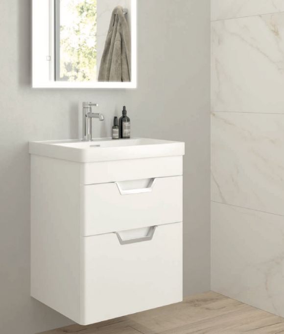 FREYA TWO DRAWER WALL HUNG UNIT MATT WHITE