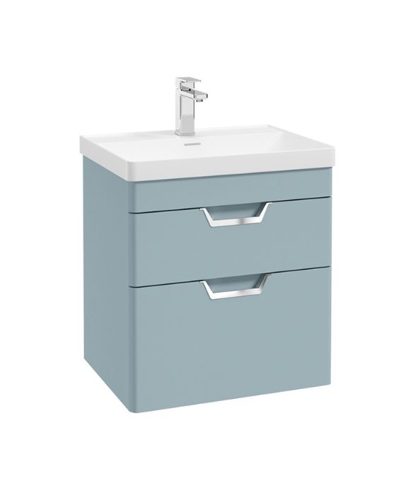 FREYA TWO DRAWER WALL HUNG UNIT MATT MORNING SKY BLUE