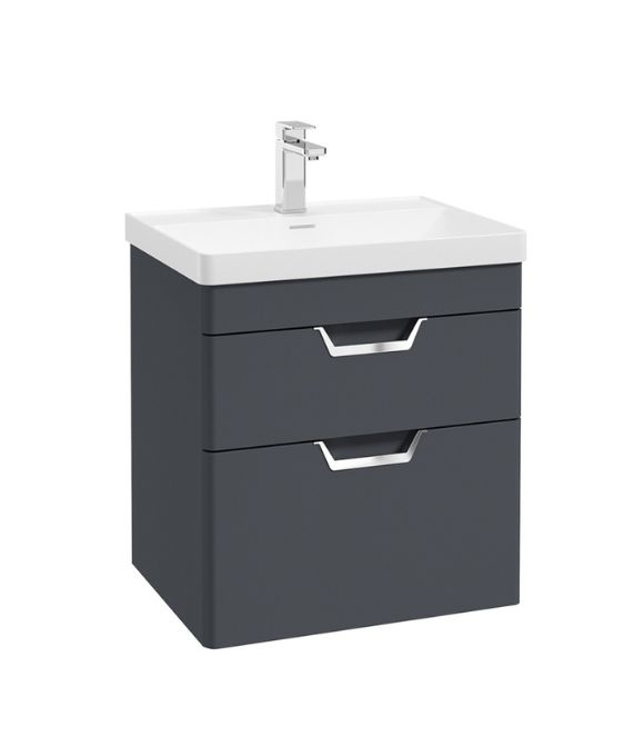 FREYA TWO DRAWER WALL HUNG UNIT MATT NIGHT SKY BLUE