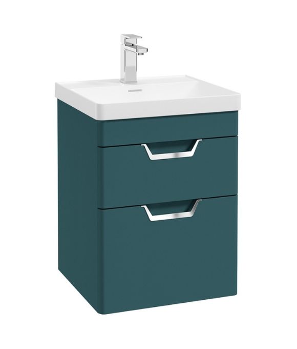 FREYA TWO DRAWER WALL HUNG UNIT MATT OCEAN BLUE