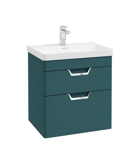 FREYA TWO DRAWER WALL HUNG UNIT MATT OCEAN BLUE